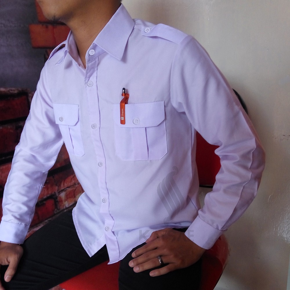 KEMEJA PUTIH Hem Uniformes Camisas De Vestuario pdl PDH Servico Masculino Manga Comprida Branca Shopee Brasil