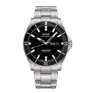 Relógio masculino LHZ1 requintado e elegante, relógio esportivo preto MIDO OceanStar simples tendência de negócios, pulseira de aço inoxidável relógio mecânico automático masculino