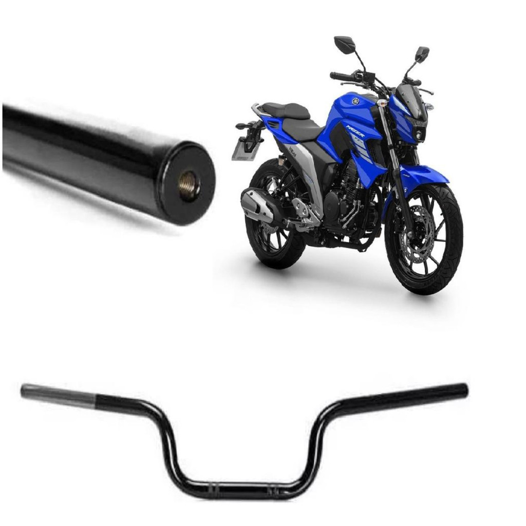 Guidão Esporte Moto Yamaha Fazer 150 2022 2023 Com Rosca Para Peso ...