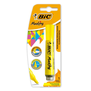Pincel marca texto Marking Amarelo Fluorescente com 1 unidade Bic em Oferta na Shopee