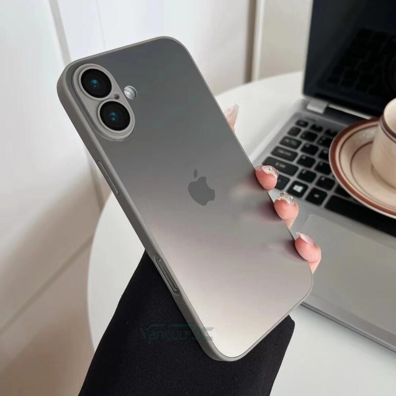 AG Titânio Fosco Vidro Temperado Caso Para Iphone 16 15 14 11 13 12 Pro Max 15 Plus 14 Nano Duro PC