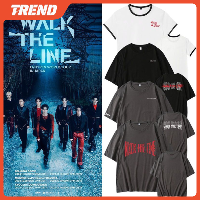ENHYPEN WALK THE LINE World Tour Camiseta De Algodão Plus Size