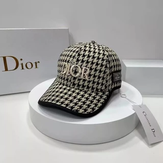 Dior545 Houndstooth Cap feminino guarda-sol ao ar livre combinado