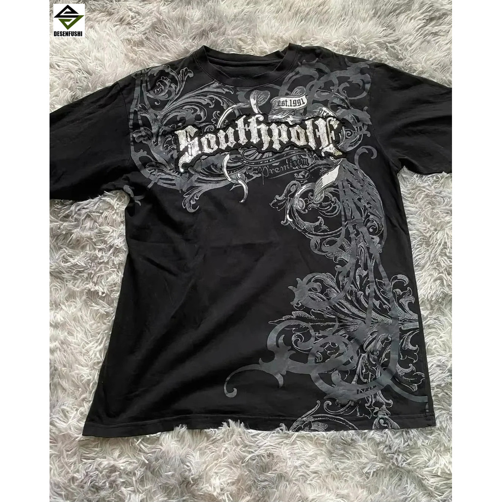 Quente 2025 High Street Manga Curta Y2K Masculino 3D Impresso Camiseta ...