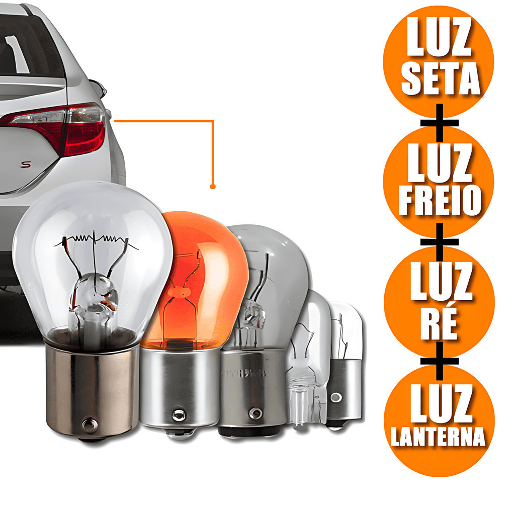 Kit Lâmpadas Lanterna Traseira Prisma 2006 á 2018