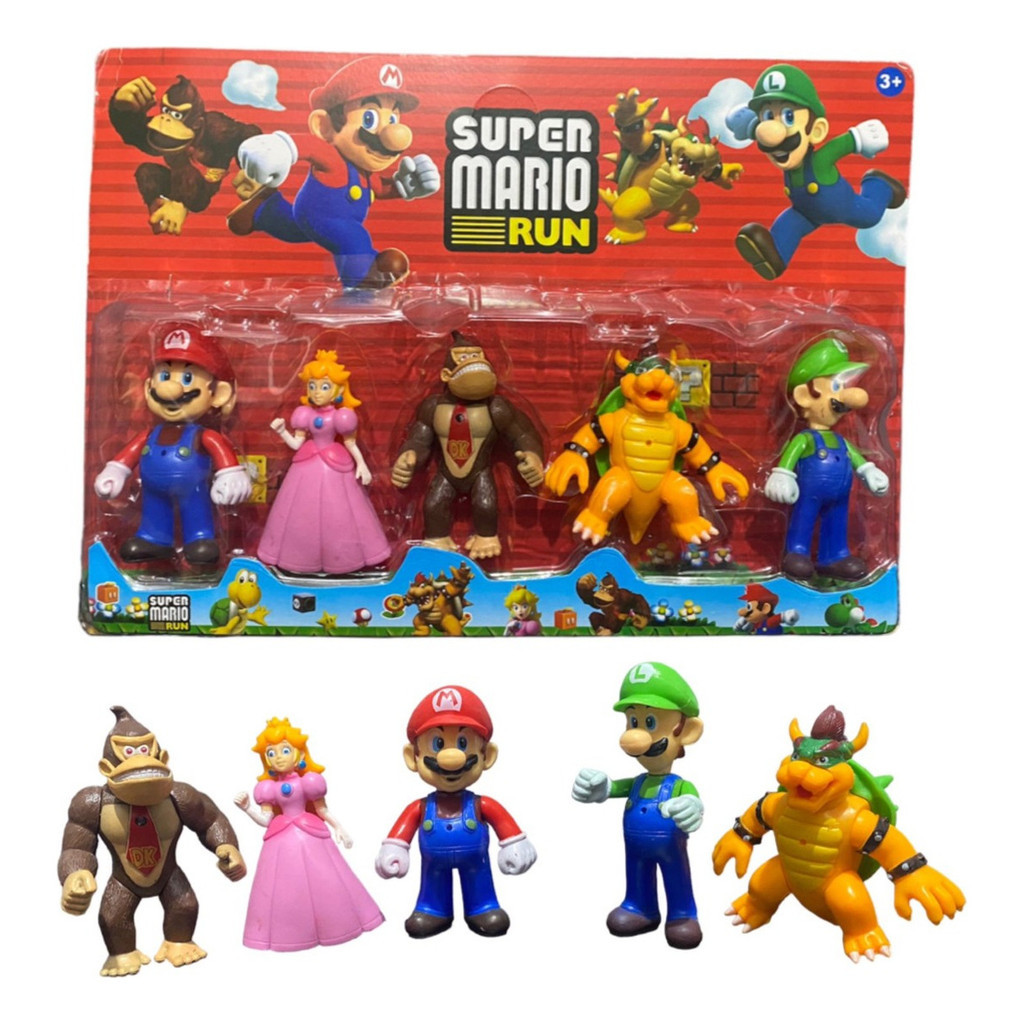 Kit 5 Bonecos Filme Super Mário Bros Luigi Browse Cartelado Envio Imediato em Oferta na Shopee