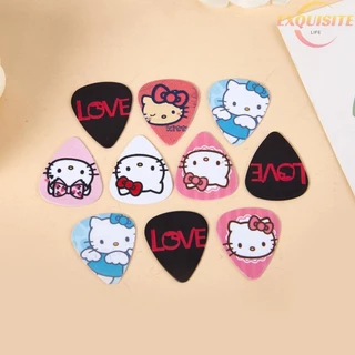 [EL] 5 Peças Palhetas De Guitarra Kawaii Sanrio Desenho Animado Hello Kitty Baixo Elétrico Suave Acessórios Para Instrum
