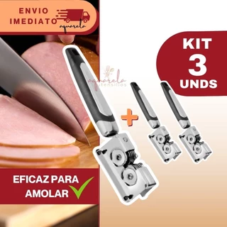 KIT 3 Amoladores INOX De Facas Profissional Afiador 6 Afiadores Casa Alicate Cozinha Amolador em Oferta na Shopee