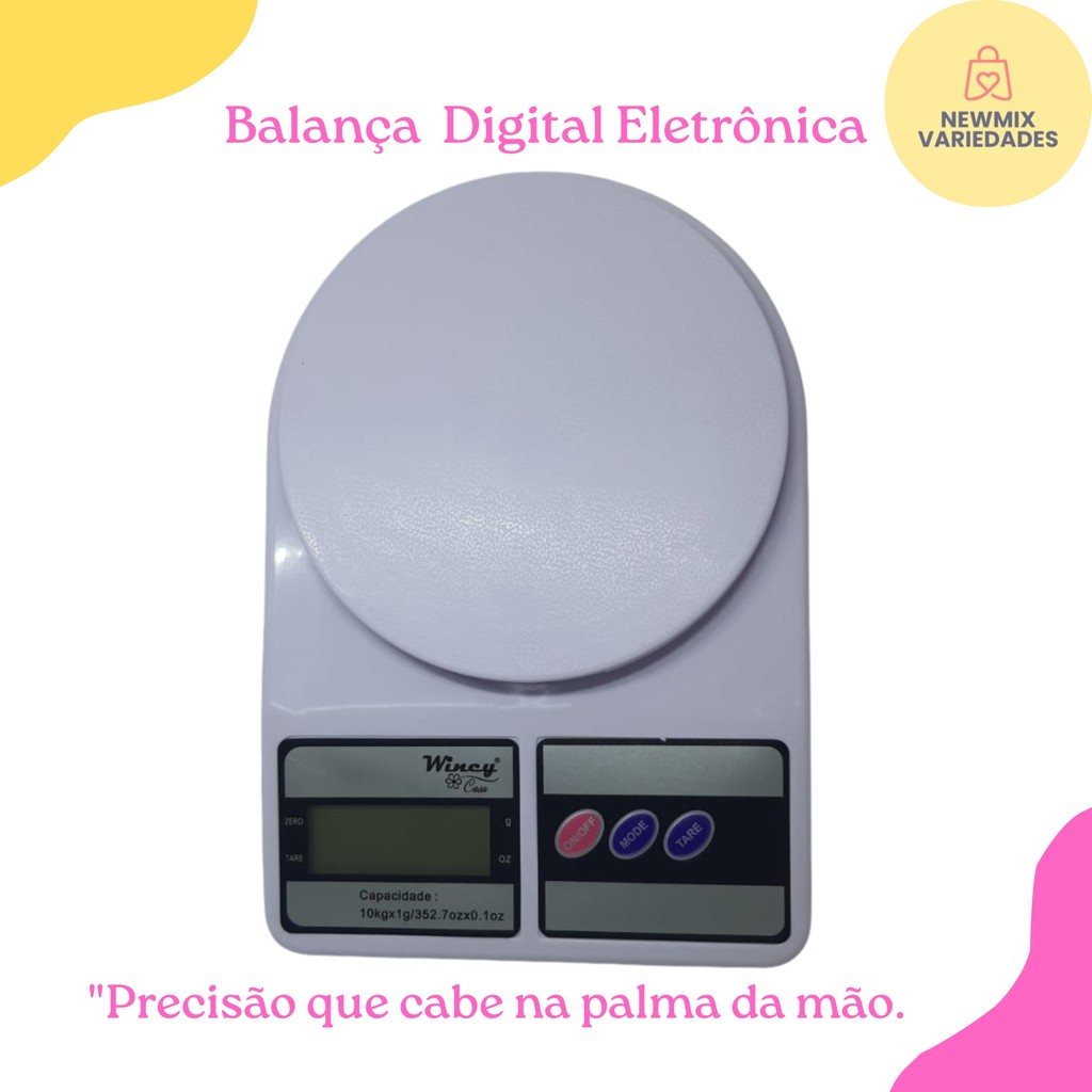 Balança Digital de Cozinha Alta Precisão 1g a 10Kg – Compacta e ...