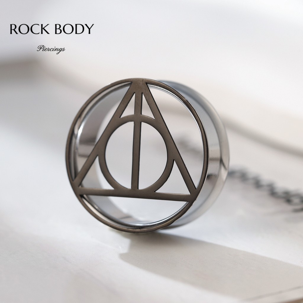 Alargador de Orelha Harry Potter e as Relíquias da Morte Aço Cirúrgico Liso | Lóbulo