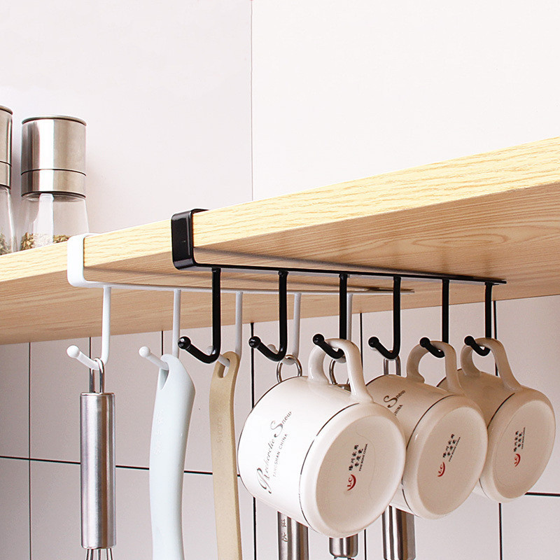 Porta Xicaras Canecas Utensílios Metal Suspenso Organizador Multiuso Para Pendurar no Armário Sem Furos ES