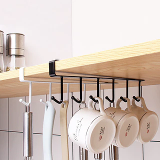 Porta Xicaras Canecas Utensílios Metal Suspenso Organizador Multiuso Para Pendurar no Armário Sem Furos ES