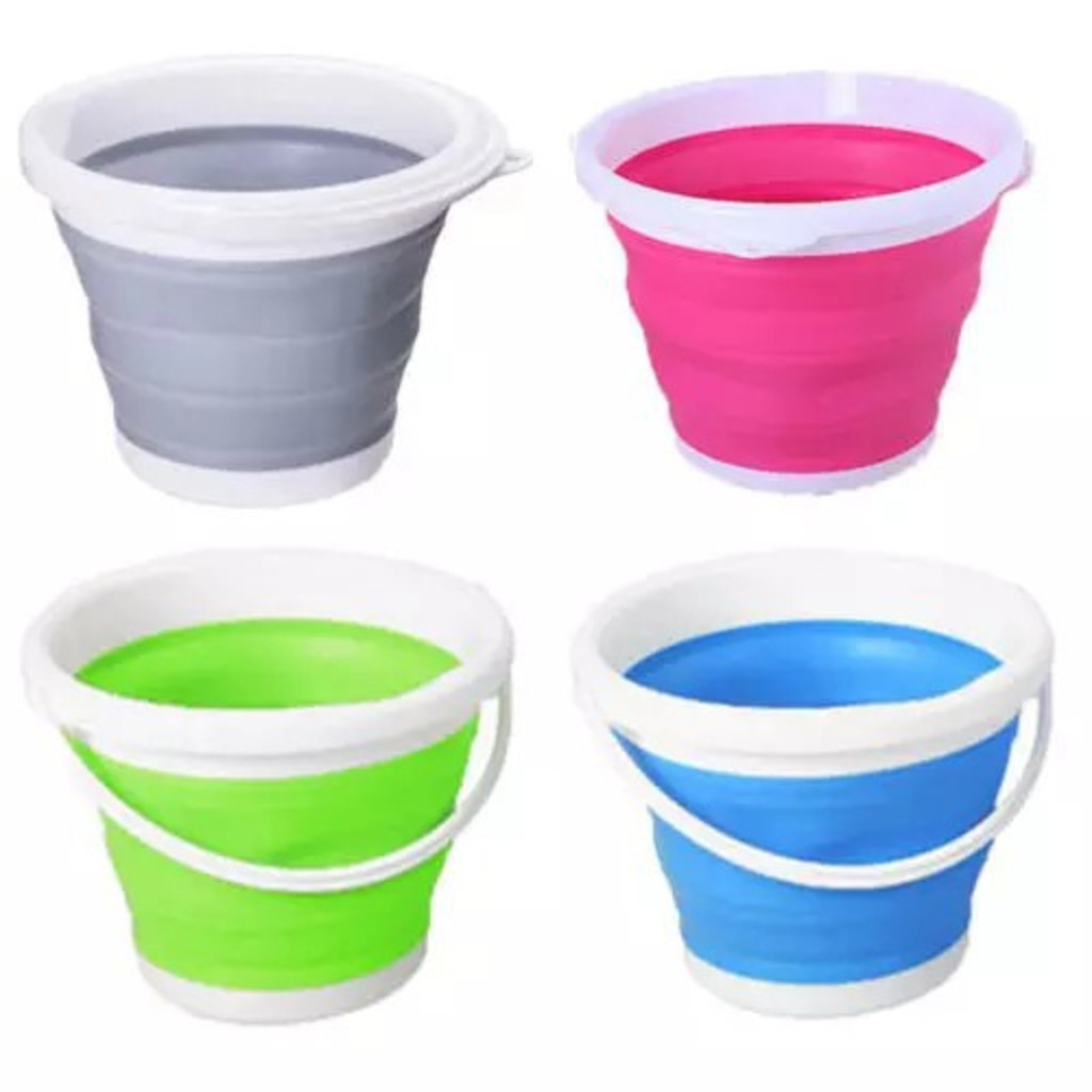 Balde De Silicone Dobravel Retratil 3/5 10Litros Envio Cor Aleatorio