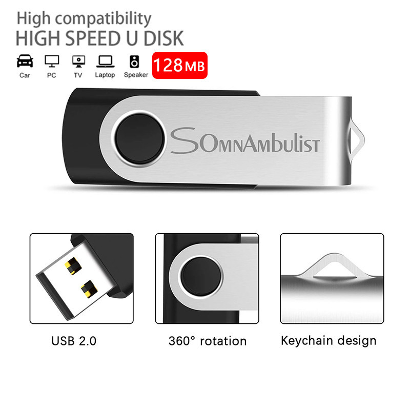 pen drive USB2.0 Metálico De 128MB De Pequena Capacidade , À Prova D'água , Adequado Para Telefones Celulares , Computadores , Alto-Falantes