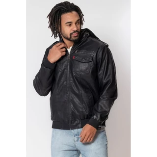 Jaqueta Masculina Pu Básica Polo Wear Preto