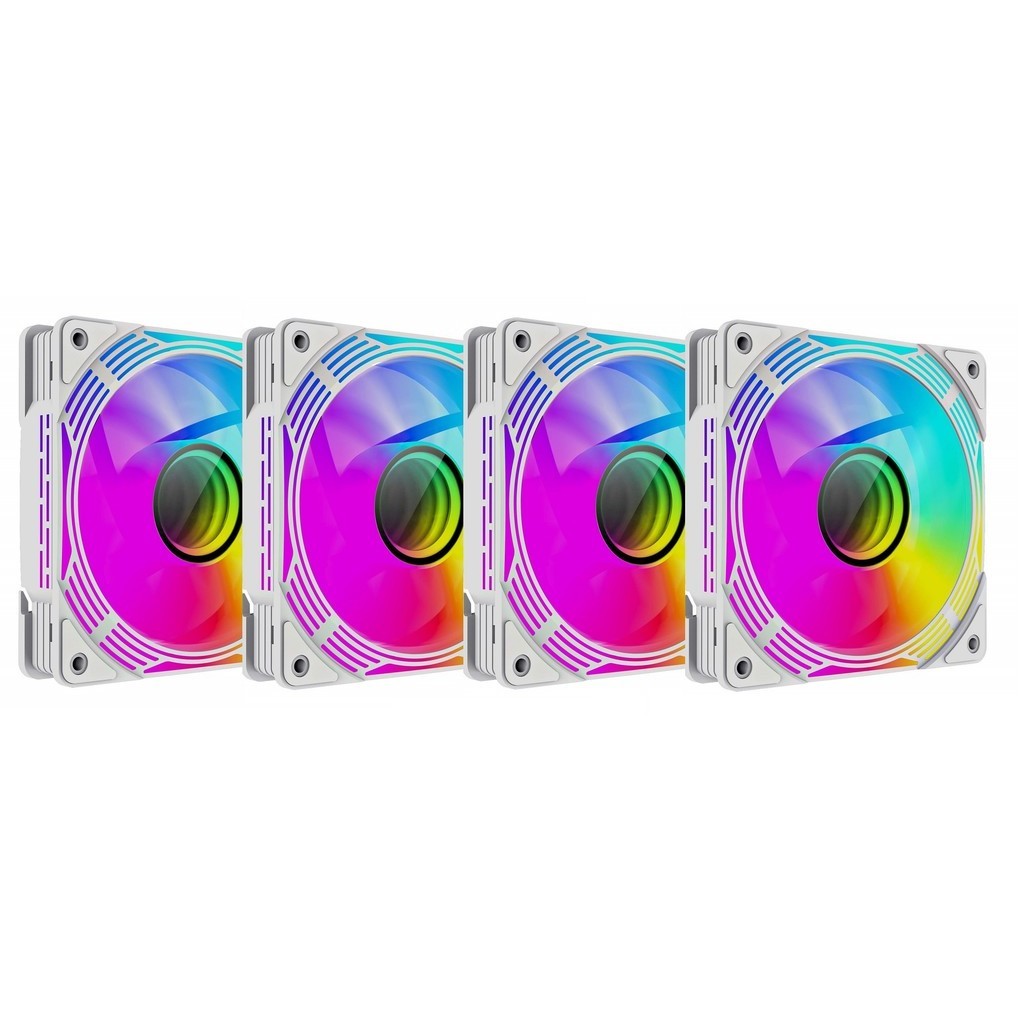 4 Fan Cooler Argb Gamemax Aurora White Fn12a-c8i-w