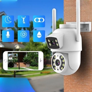 Câmera De Segurança Lente Dupla ICSEE Wi-Fi 360° Sensor Movimento Visão Noturna Fixa + Giratória