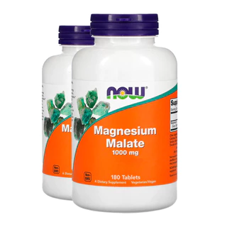 Kit 2x Magnésio Dimalato Malate 1000mg Now Foods 180Tabls Importado/Made in Usa