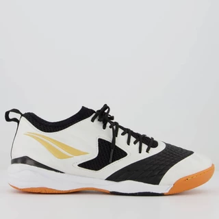 Chuteira Penalty Max 1000 Ecoknit Futsal Branca e Dourada