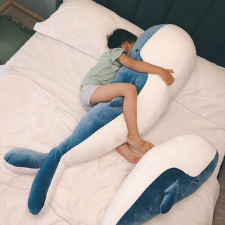 120cm Big Blue Whale Plush Animal, Big Plush Animal, Brinquedo Fofo de Pelúcia de Baleia