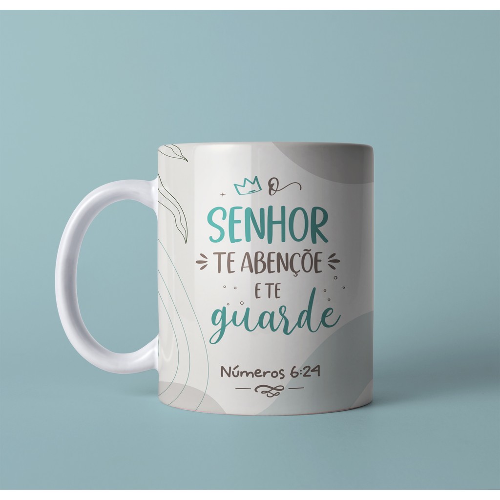Caneca Com Versículo Bíblico Números 6:24 | Shopee Brasil