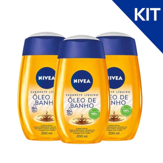 KIT NIVEA Sabonete Líquido Óleo de Banho 200ml - 3 Unidades