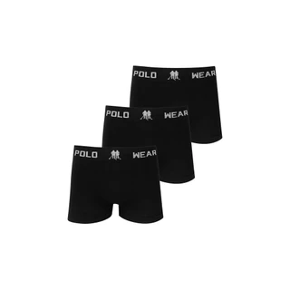 Kit 3 Cuecas Boxer Lisa Polo Wear Preto