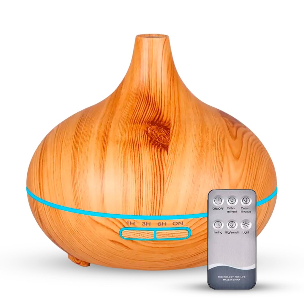 Difusor De Aromas Grande 500ml Umidificador De Ar Ultra Sônico Potente Temporizador ate 6h Difusor