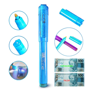 Kit 1/2/3 Caneta Testadora Detector Dinheiro Nota Falsa Com Luz UV em Oferta na Shopee