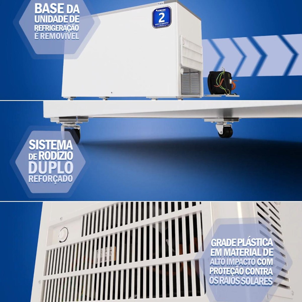 Freezer Horizontal 411 Litros Tampa de Vidro Deslizante HCEB411
