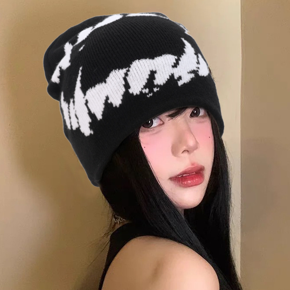Chapéu De Malha Y2K Coreano-Personalidade , Legal-Gorro De Cabeça