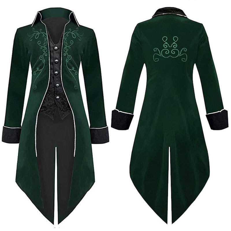 Medieval Steampunk Tailcoat Trajes De Halloween Para Homens
