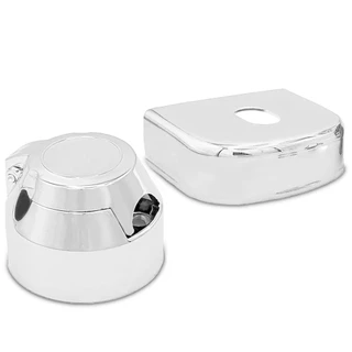 Kit Tomada Cromada E Capa Para Engate Reboque em Oferta na Shopee