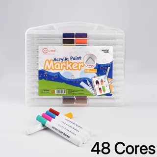 Caneta marcadora acrílica 48 cores à prova d'água pincel especial cor opaca caneta de cartão antiga caneta colo em Oferta na Shopee