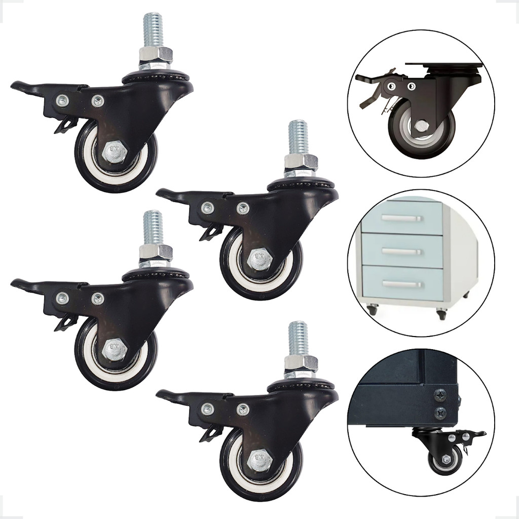 Kit 4 Rodinhas Para Moveis Carrinhos Rodízio 400kg Giratório