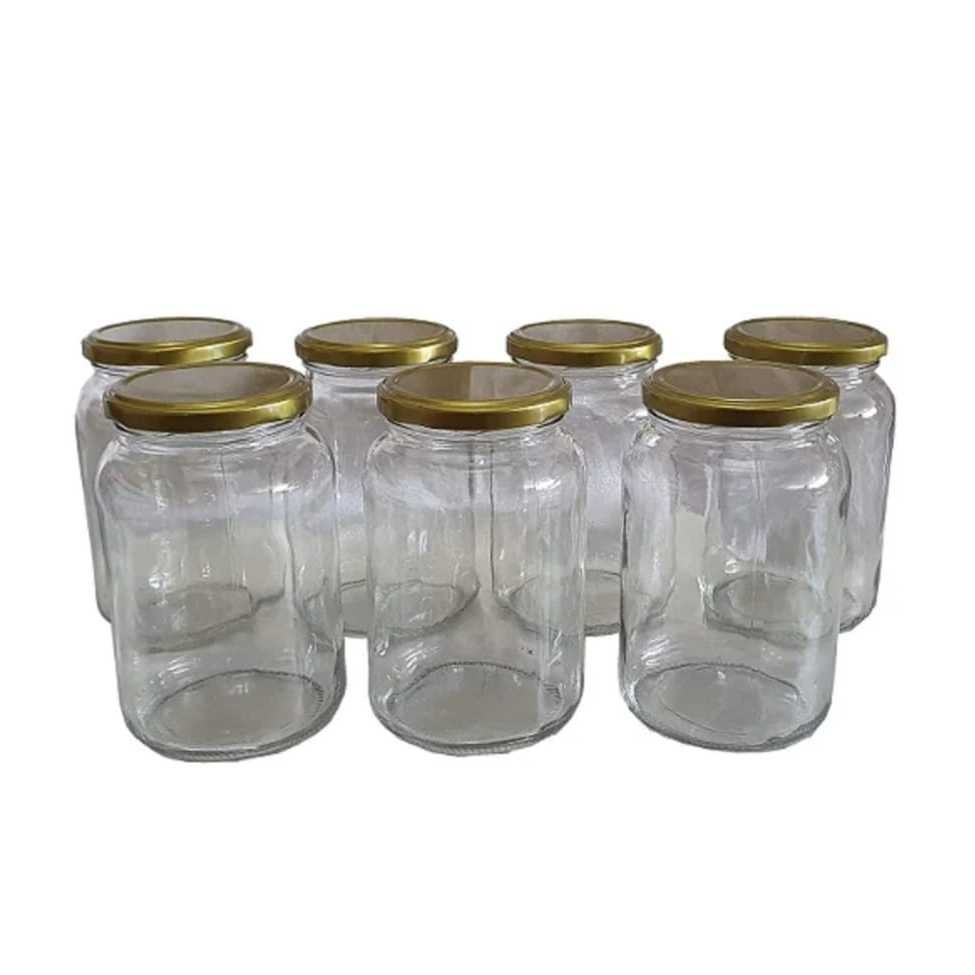 15 Potes De Vidro Para Conserva 600 Ml Com Tampas Douradas
