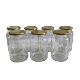 15 Potes De Vidro Para Conserva 600 Ml Com Tampas Douradas