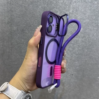 Luxo metal Câmera Titular Lente Proteção Magnética Caso De Telefone Adequado Para iPhone 16 15 14 13 12 11 Pro Max Plus