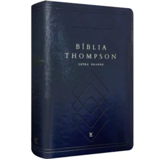 Bíblia de Estudo Thompson | AEC | Letra Grande C/ Índice | Capa Luxo Azul em Oferta na Shopee