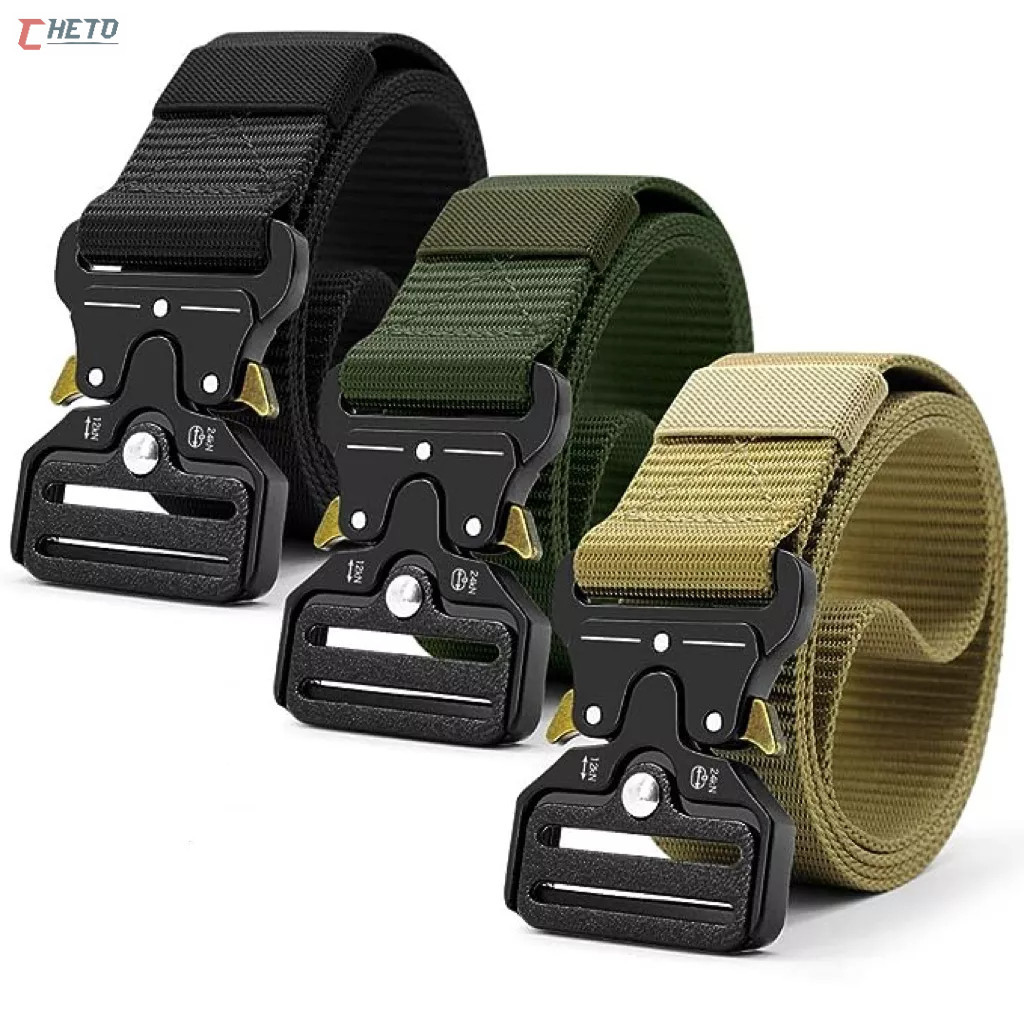 Moda Cinto Largo Masculino Nylon Fivela Liga Engate Rápido