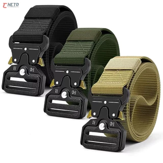 Moda Cinto Largo Masculino Nylon Fivela Liga Engate Rápido