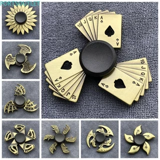 PORTSOUTLET Finger Spinner , Fidget Metal Colorido De Latão , Puzzle Toy Zinco Liga De Funny Cool Hand Spinning Adultos
