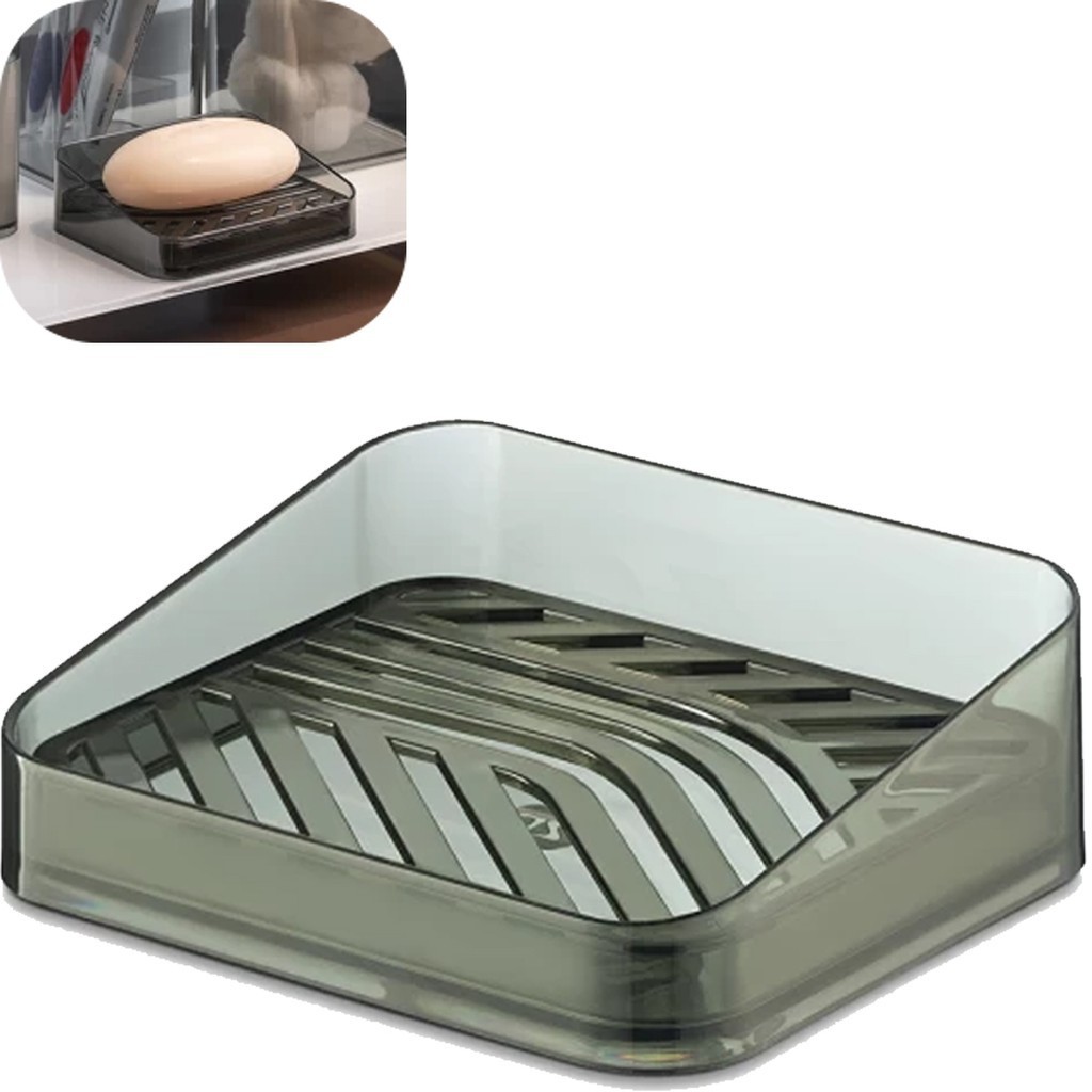 Saboneteira Porta Sabão de Barra Slim Preto Translucido De Plastico Uz