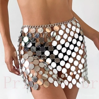 Saia Oca Com Lantejoulas De metal Modelo sexy Para Festas