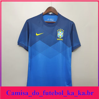 Camisetas Futebol 2020 B-razil Blue Camisetas de manga curta Camisetas masculinas II