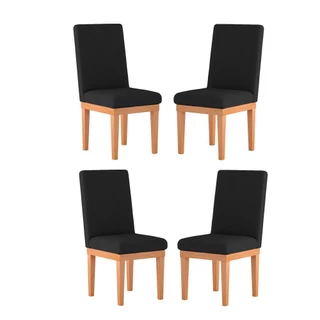 Kit 4 Cadeiras Estofadas Reforçadas Para Mesa De Jantar