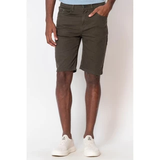 Bermuda Masculina Sarja Flex Polo Wear Verde Escuro
