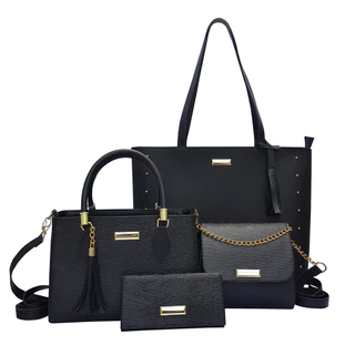 Kit Bolsa Feminina Sacola Grande + Bolsa Média + Tira Colo + Carteira