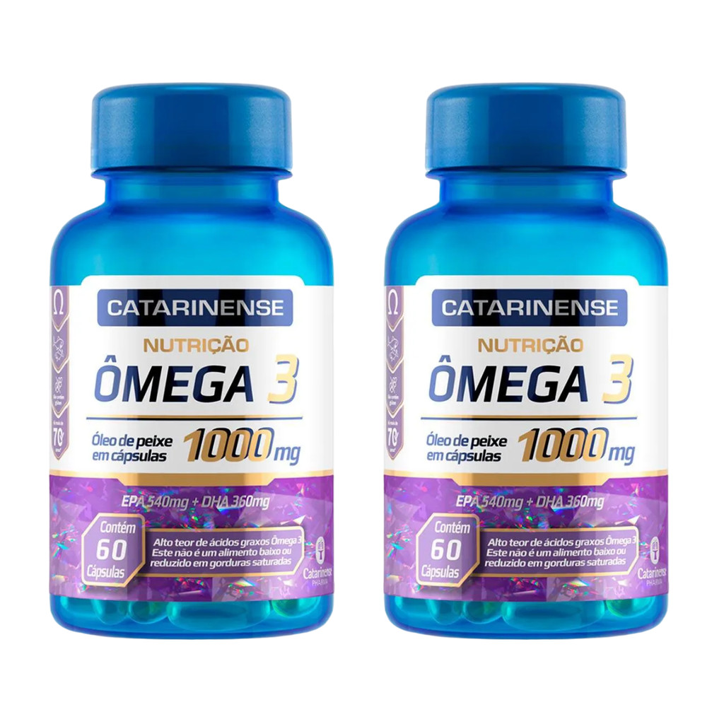 Kit 2 Suplemento Vitamina Ômega 3 1000mg 60Cps - Catarinense