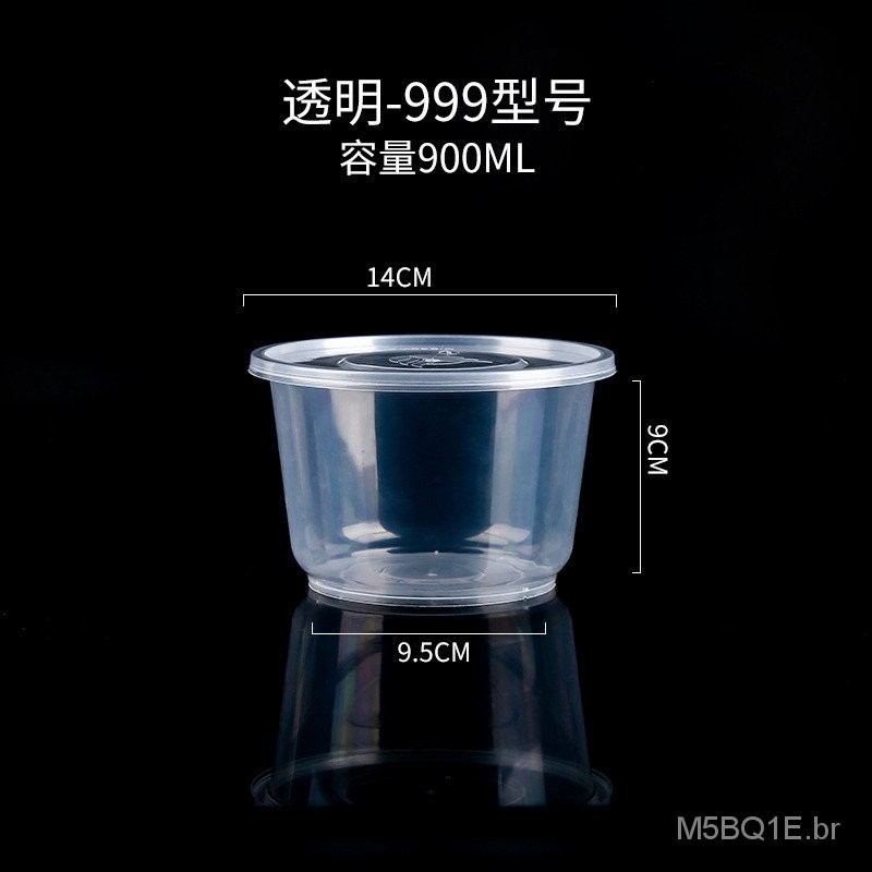 Disposable Lunch Box Takeaway Packing round Fast Food Thickened Plastic